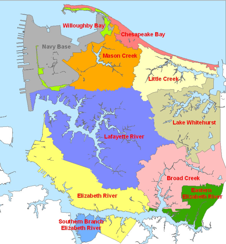 Norfolk Naval Base surrounding cities map. Commute to base.